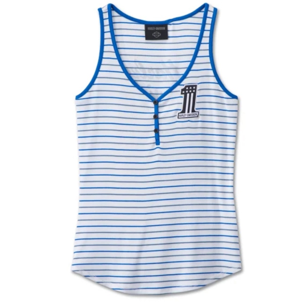 Harley-Davidson Women's #1 Racing Striped Tank - Sizes XS, 1W (3XL)